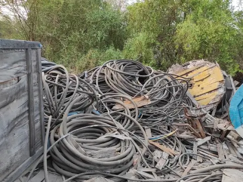Cabling and materials cleared during an office dismantling